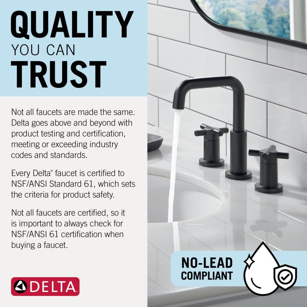 Delta Albion Brushed Nickel 1-Hole Bathroom Faucet | SpotShield & WaterSense | 15855LF-SP