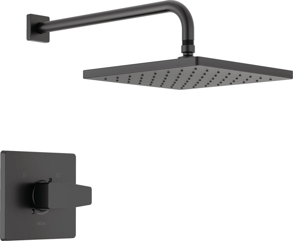 Delta Faucet Modern Raincan Square Shower Trim Kit Matte Black, T14268-BL-PP (Valve Not Included)