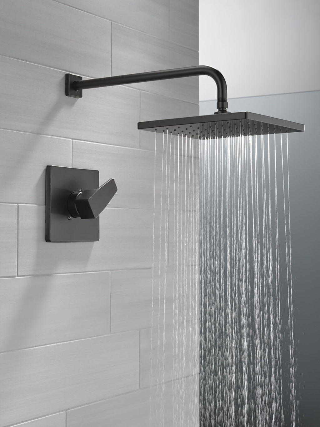 Delta Faucet Modern Raincan Square Shower Trim Kit Matte Black, T14268-BL-PP (Valve Not Included)
