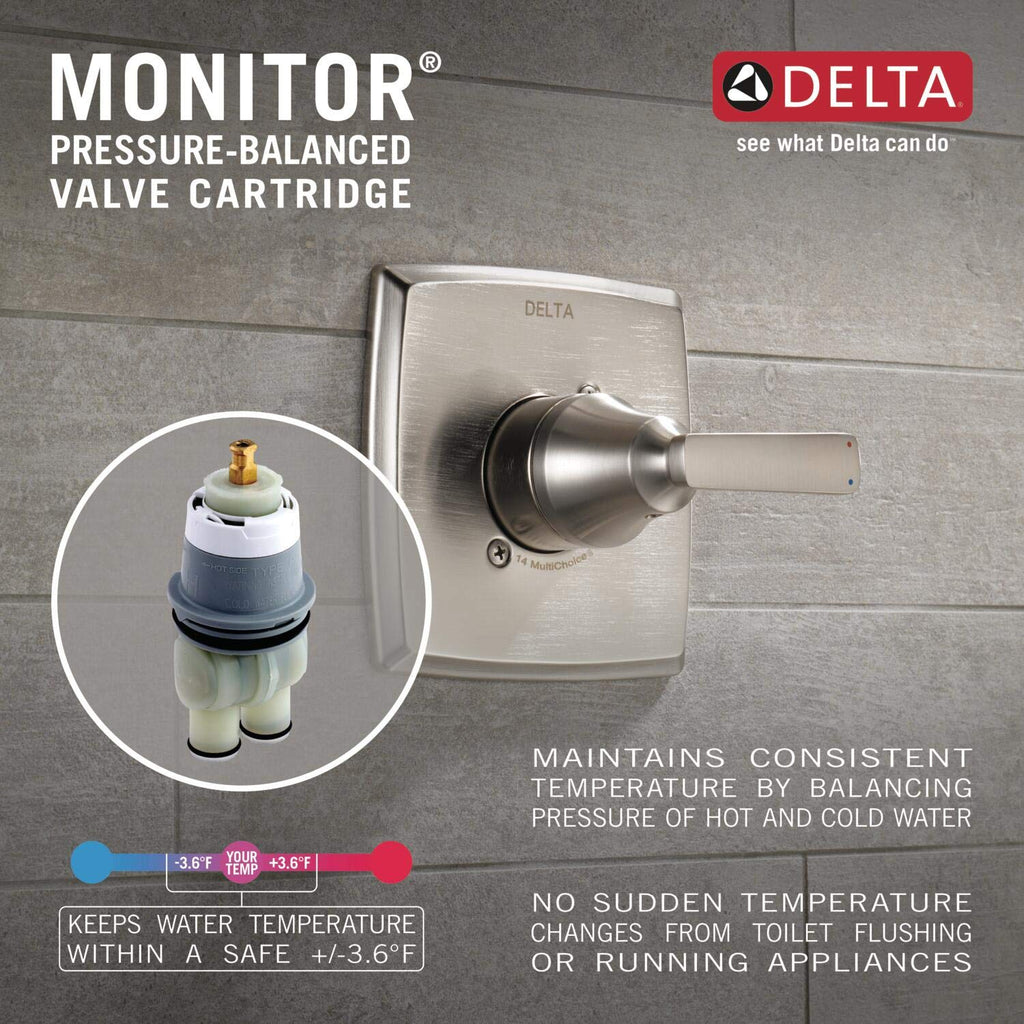 Delta Faucet Modern Raincan Square Shower Trim Kit Matte Black, T14268-BL-PP (Valve Not Included)