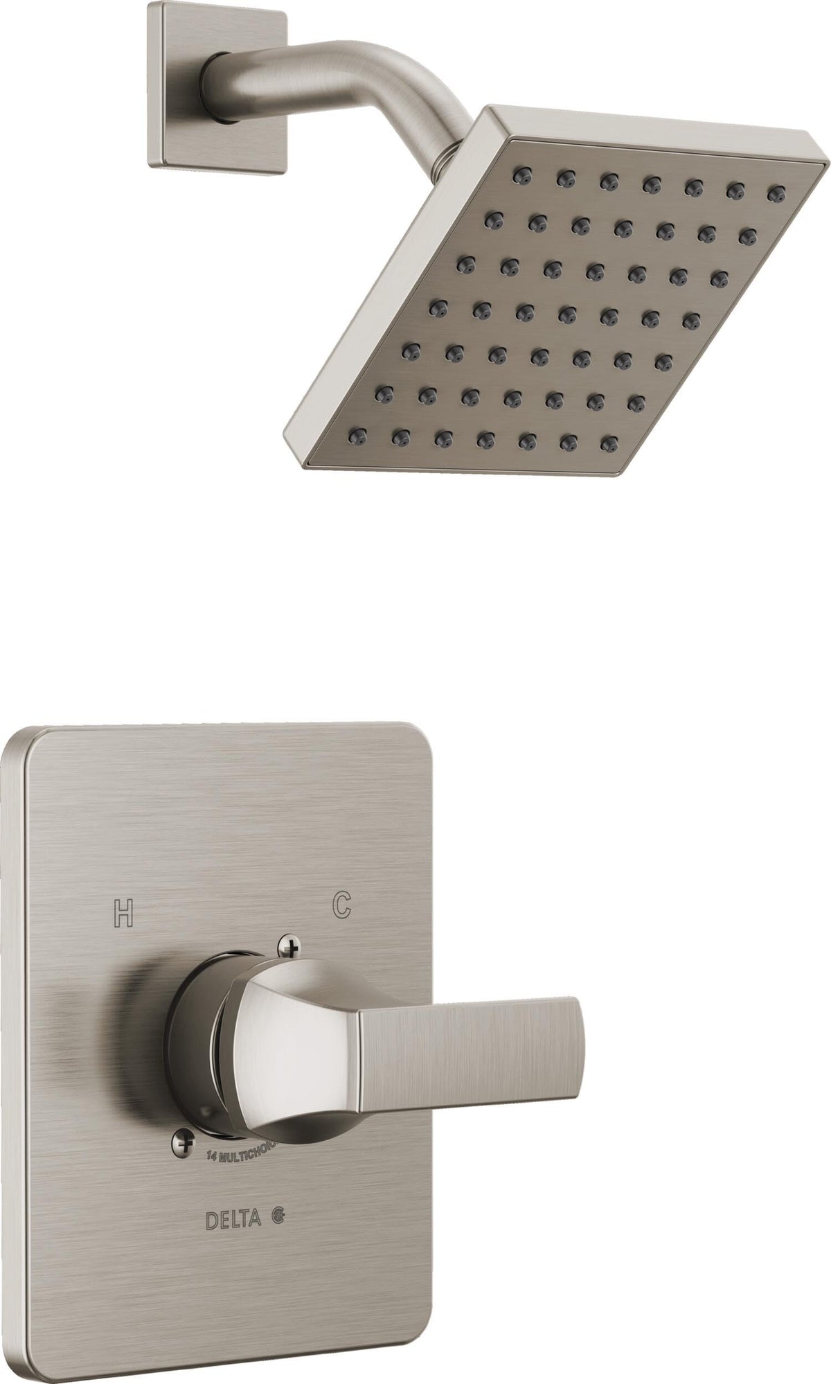 Delta Velum 14 Series Shower Faucet Set – Brushed Nickel, H2Okinetic & Monitor Valve