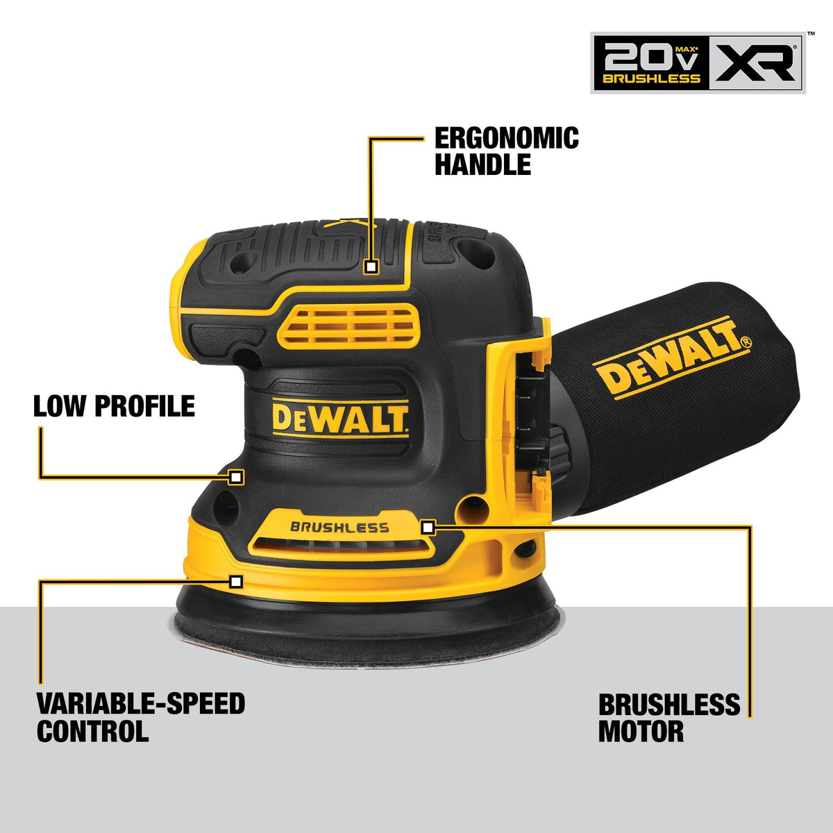 DEWALT 20V MAX XR Orbital Sander (DCW210B) – Tool Only