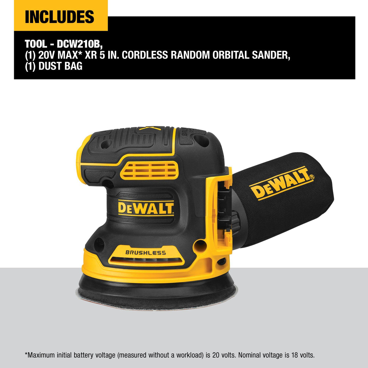 DEWALT 20V MAX XR Orbital Sander (DCW210B) – Tool Only
