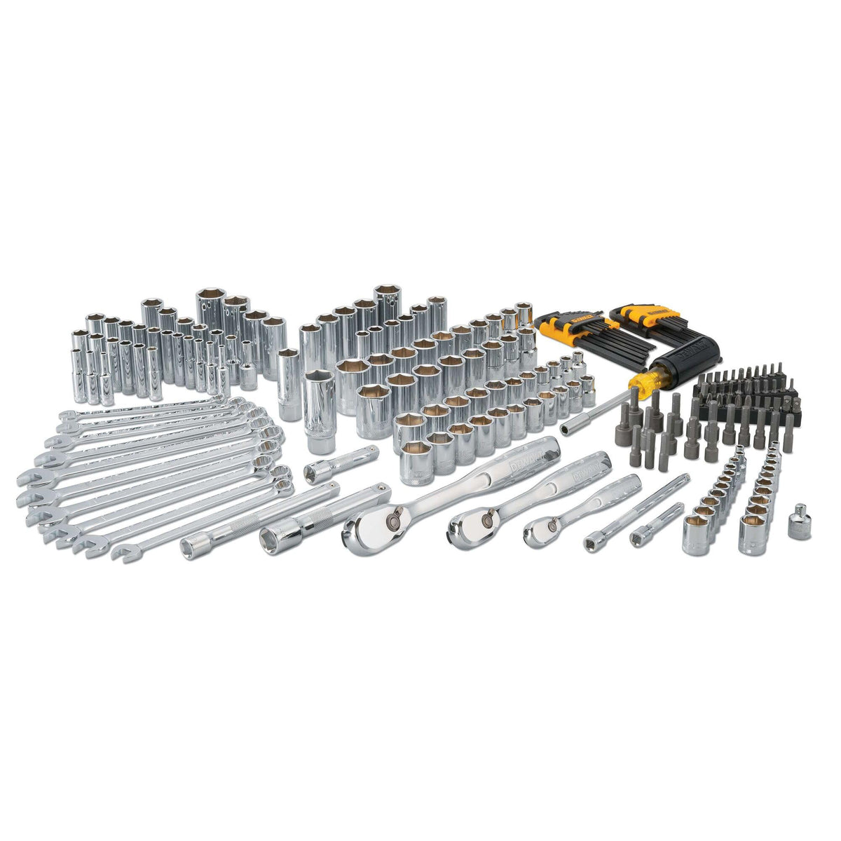 DEWALT 205-Piece Mechanics Tool Set DWMT81534 | 1/4, 3/8, 1/2 in Drives, SAE/Metric