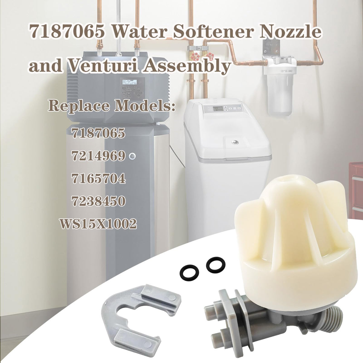 Dicsley Water Softener Nozzle & Venturi Assembly — Replaces 7187065/WS15X10027