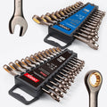 DISEN 26-Piece Ratcheting Wrenches Set | 90-Tooth 4° Swing, Cr-V Steel, Metric & SAE