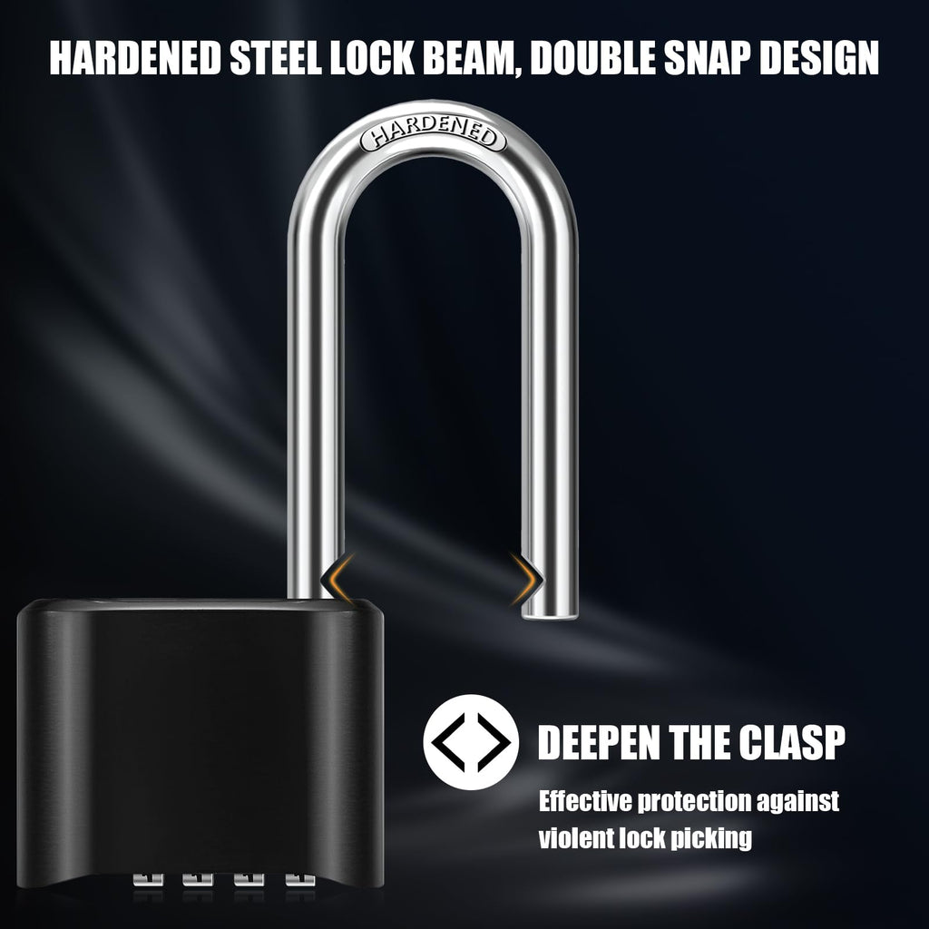 Diyife 2-Pack 2.5in Shackle Padlocks | Weatherproof, Resettable 4-Digit Combination