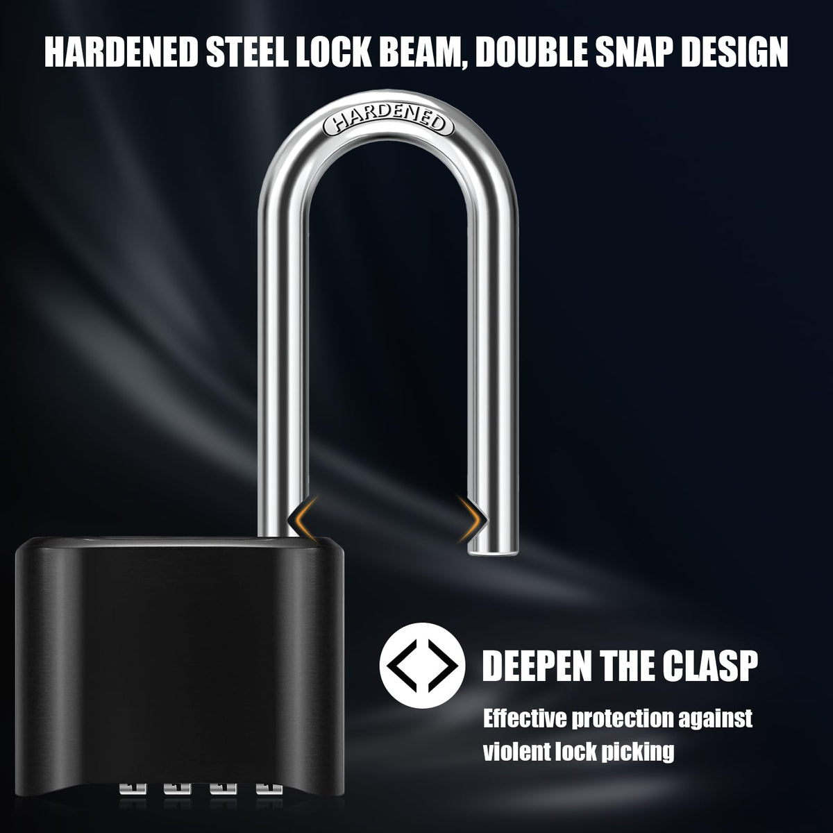 Diyife 2-Pack 2.5in Shackle Padlocks | Weatherproof, Resettable 4-Digit Combination