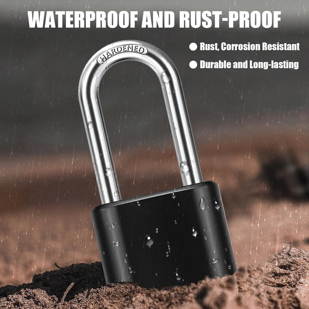 Diyife 2-Pack 2.5in Shackle Padlocks | Weatherproof, Resettable 4-Digit Combination