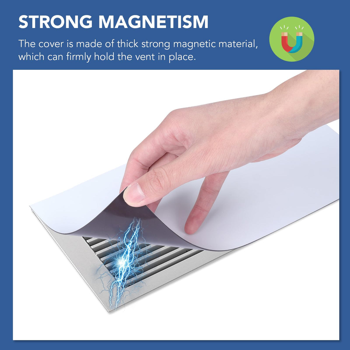 DIYMAG 2Pack Strong Magnetic Vent Covers – 8 x 15.5 Inch Registers for Floors, Walls & Ceilings