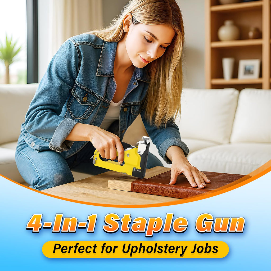 DIYSELF Heavy Duty 4-in-1 Staple Gun for Upholstery, Woodworking & DIY Projects | 4000 Staples Included