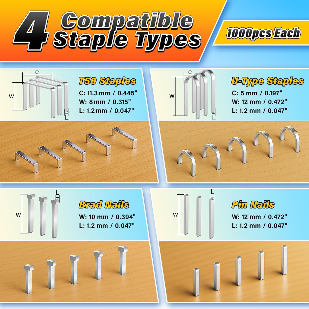 DIYSELF Heavy Duty 4-in-1 Staple Gun for Upholstery, Woodworking & DIY Projects | 4000 Staples Included