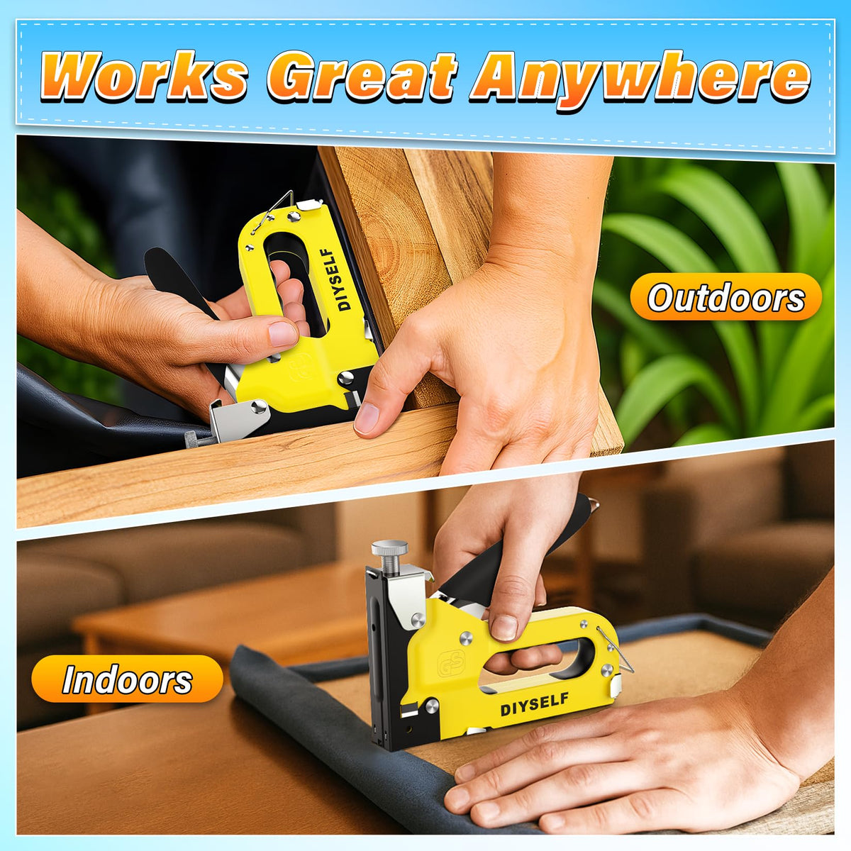 DIYSELF Heavy Duty 4-in-1 Staple Gun for Upholstery, Woodworking & DIY Projects | 4000 Staples Included