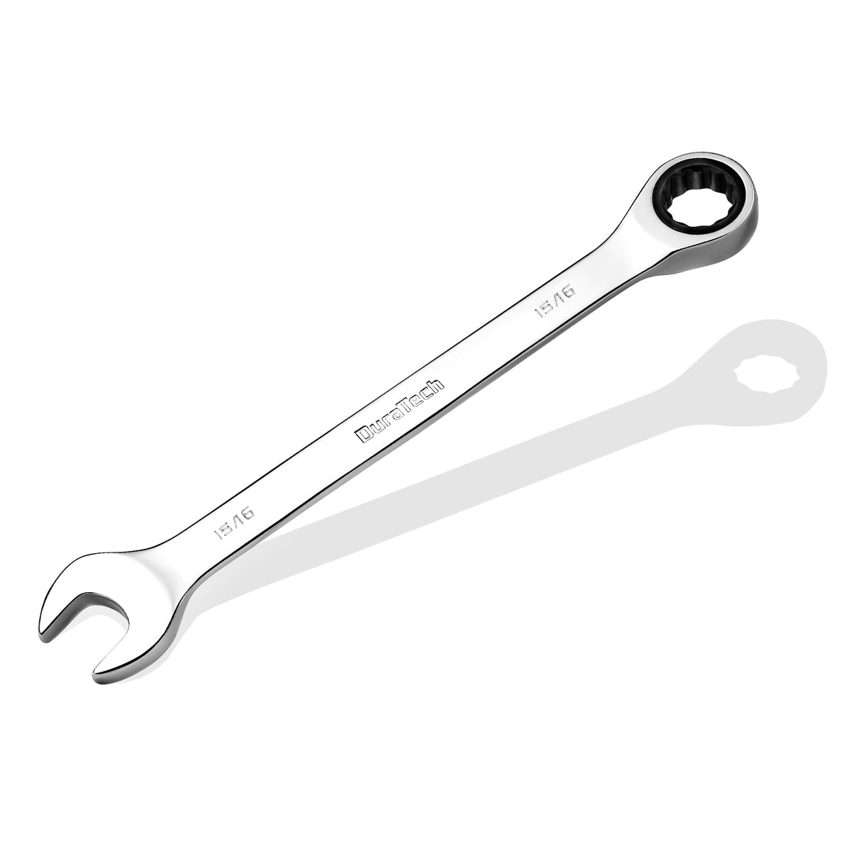 Duratech 15/16-Inch Ratcheting Combination Wrench, SAE, 72-Tooth, 12-Point, Mirror-Polished CR-V