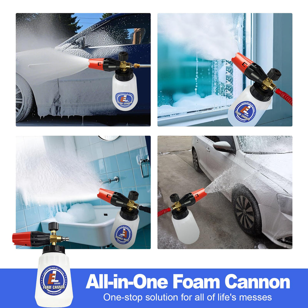 EARLEAS Foam Cannon for Pressure Washer | 1L Snow Foam Lance with 1/4-inch Quick Connector