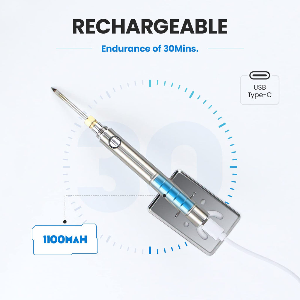 ELMCONFIG Cordless Soldering Kit — USB Rechargeable, Portable Soldering Gun, 788°F Heating