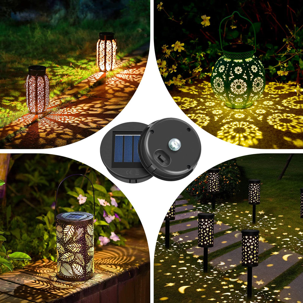 ELUTENG Solar Light Replacement Top 4 Pack – 3.15in Top / 2.83in Bottom, IP55, Warm White LED