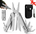 Elvesoar 21-in-1 Stainless Steel Multitool – Self-Locking EDC with Pliers, Knife, Saw, Bits, Fire Starter