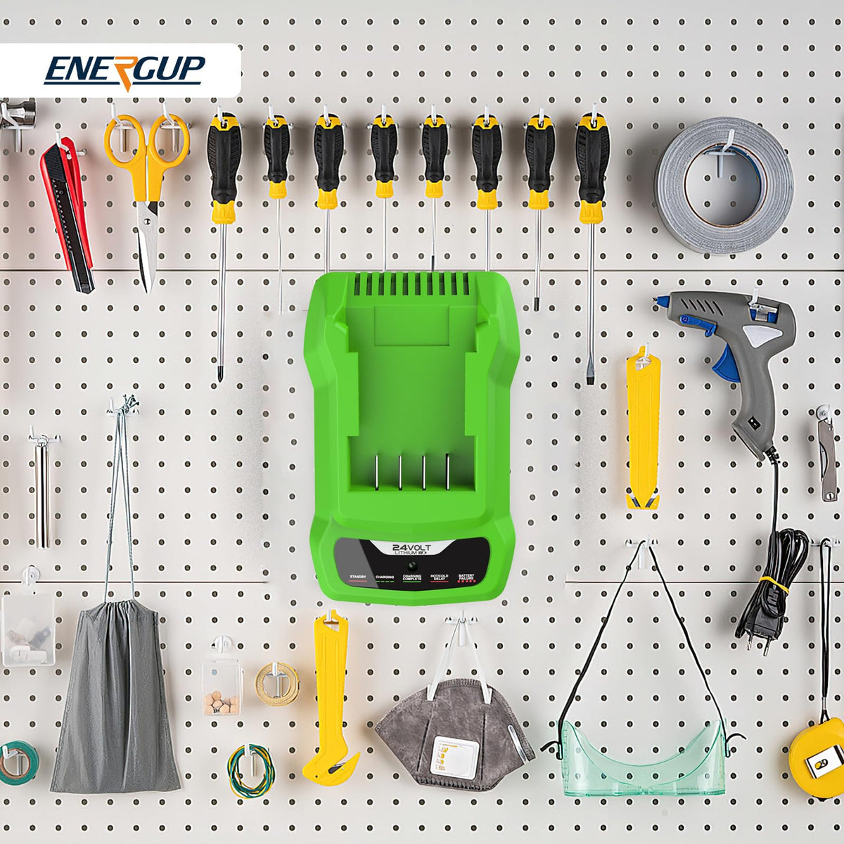 Energup 24V CAF806 Charger for Greenworks 24V Batteries | Fast, Compatible