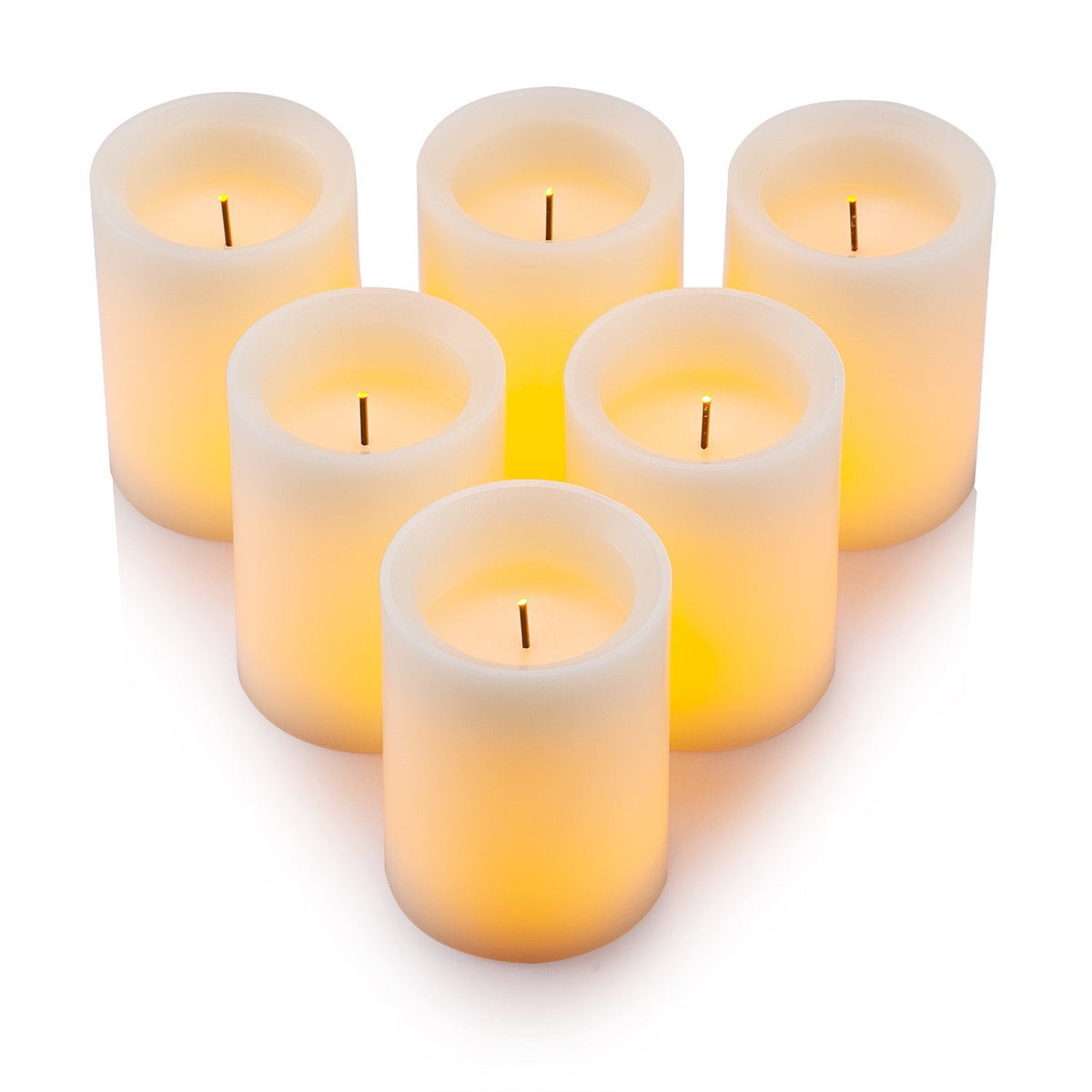 Enpornk Flameless LED Candles 3x4 Ivory — Set of 6 with Remote Timer