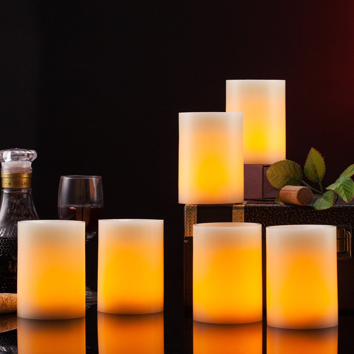 Enpornk Flameless LED Candles 3x4 Ivory — Set of 6 with Remote Timer