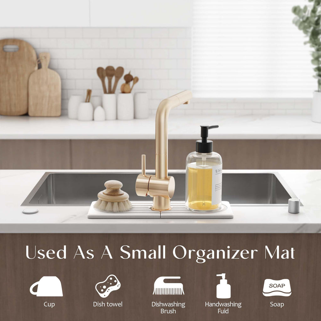 eormoe Diatomite Kitchen Faucet Mat – 14in Quick-Dry Stone Tray for Sinks & Countertops