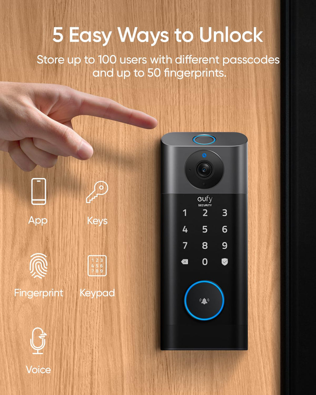 eufy Security Video Smart Lock S330 — 3-in-1 Camera, Doorbell & Fingerprint Keyless Entry