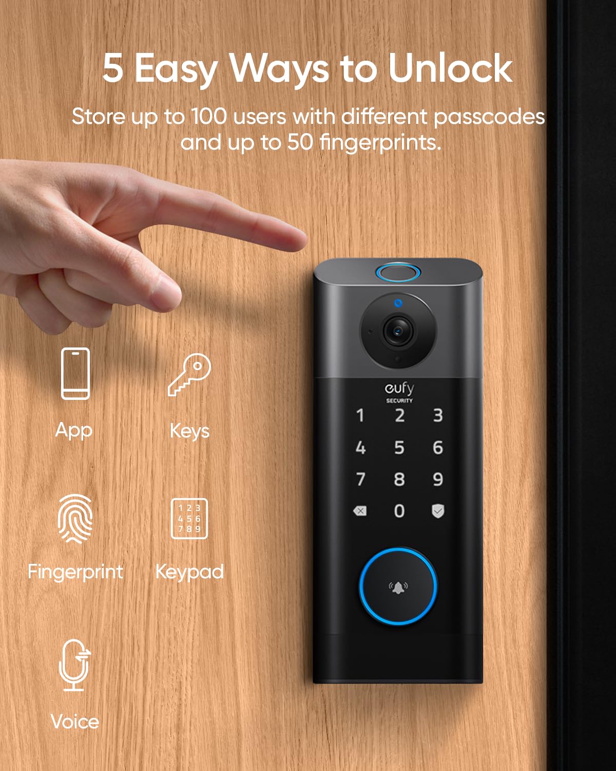 eufy Security Video Smart Lock S330 — 3-in-1 Camera, Doorbell & Fingerprint Keyless Entry