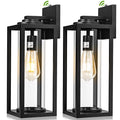 FILIYANO 16-Inch Dusk-to-Dawn Outdoor Wall Light – 2-Pack, Matte Black Porch Sconces