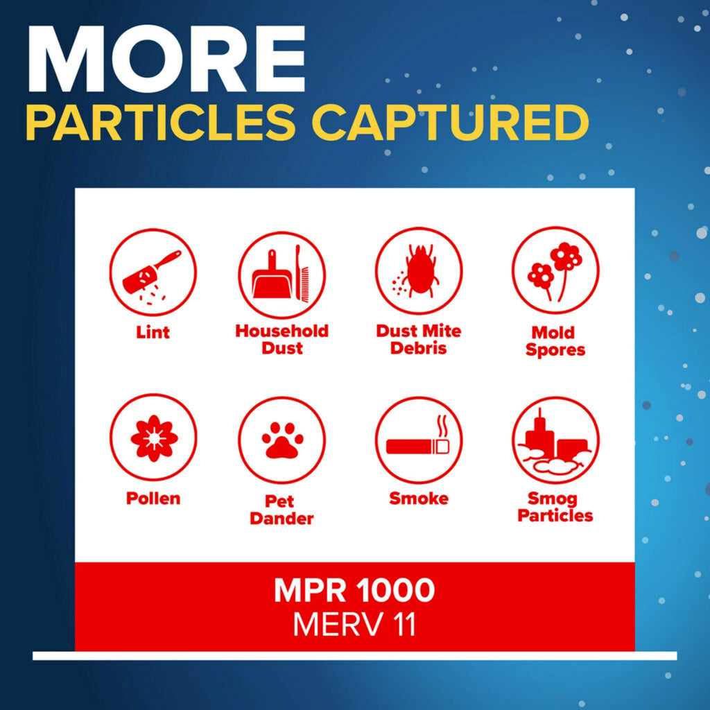 Filtrete 20x25x4 Air Filter MERV 11 | MPR 1000 Micro Allergen Defense 4-Pack | Fits Honeywell & Aprilaire