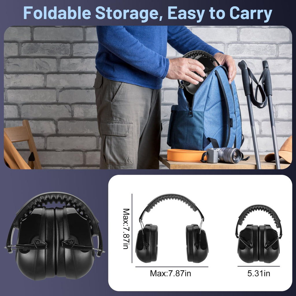 Floriogra 2-Pack 34dB Noise-Canceling Headphones for Shooting, Construction & Mowing