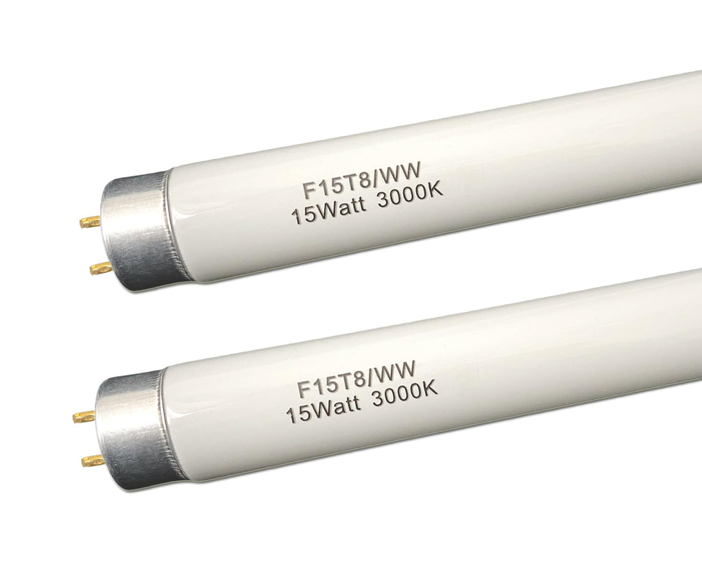 Flyercatch 18-Inch F15T8/WW Warm White Fluorescent Bulb | 15W Replacement for Kitchen & Bath