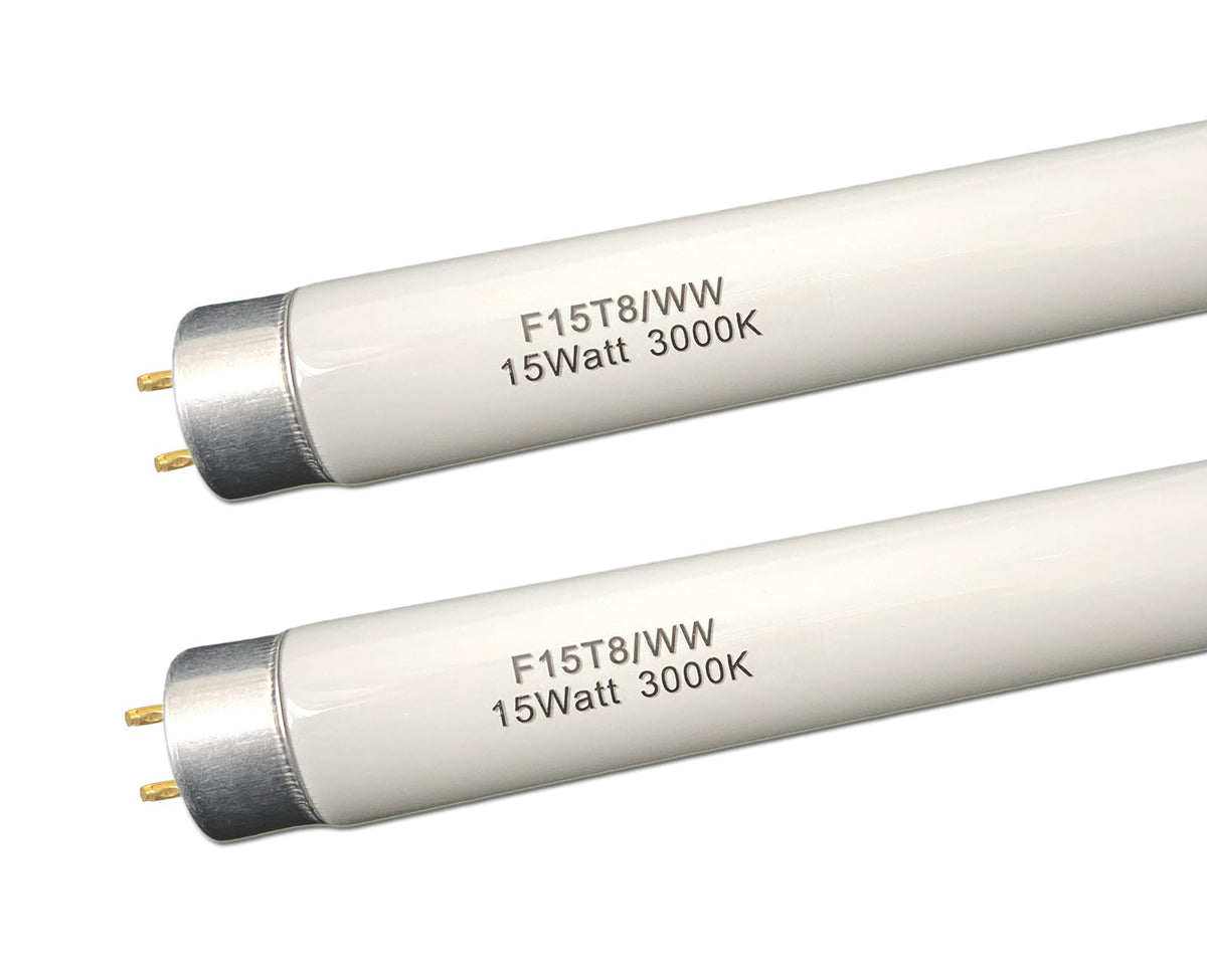 Flyercatch 18-Inch F15T8/WW Warm White Fluorescent Bulb | 15W Replacement for Kitchen & Bath