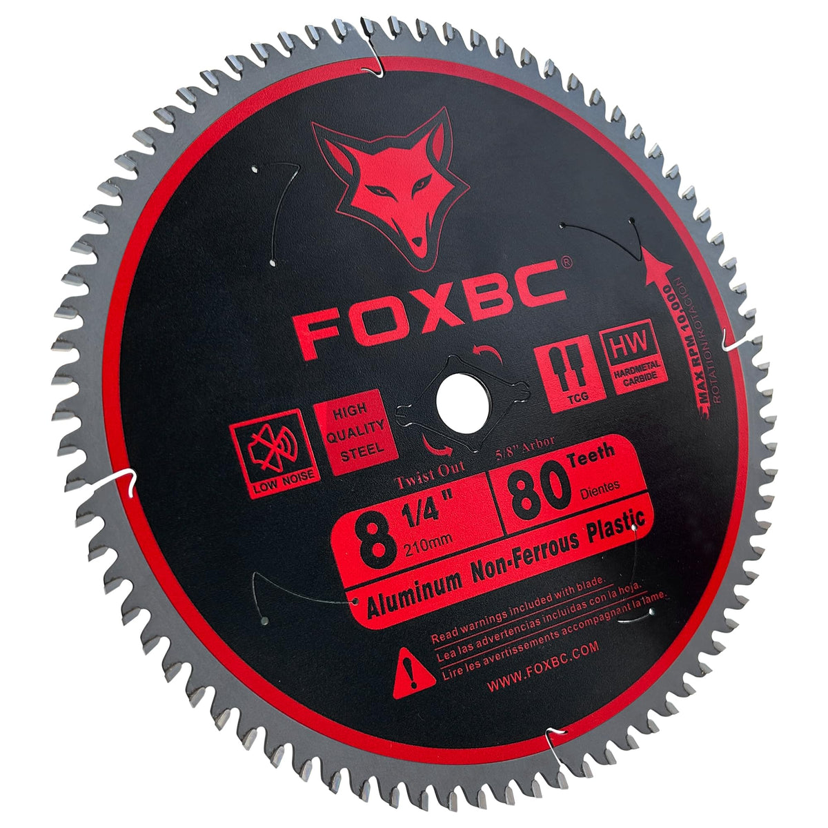 FOXBC 8-1/4 Inch Metal Cutting Table Saw Blade 80-Tooth TCG – 5/8-Inch Arbor