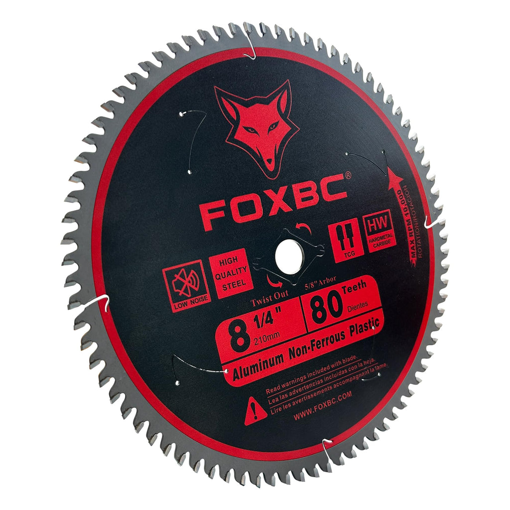 FOXBC 8-1/4 Inch Metal Cutting Table Saw Blade 80-Tooth TCG – 5/8-Inch Arbor