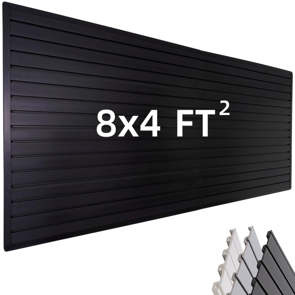 FRAYSCENT Slat Wall Paneling – 32 sq ft Garage Organizer (Black PVC)