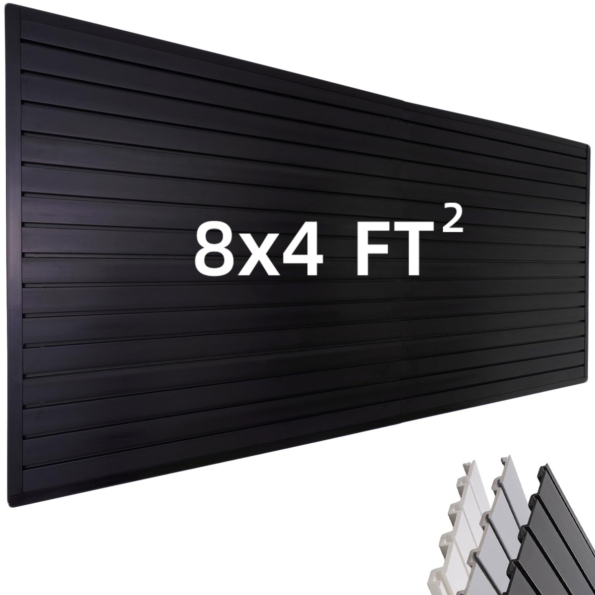 FRAYSCENT Slat Wall Paneling – 32 sq ft Garage Organizer (Black PVC)