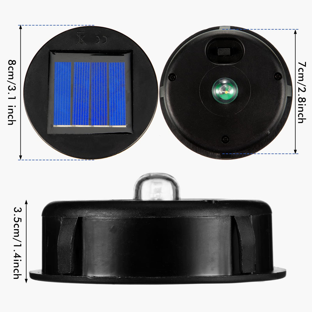 Frienda 4 Pieces Replacement Solar Light Tops for Outdoor Hanging Lanterns – Round Waterproof, Warm Light, 3.15 Inch Diameter