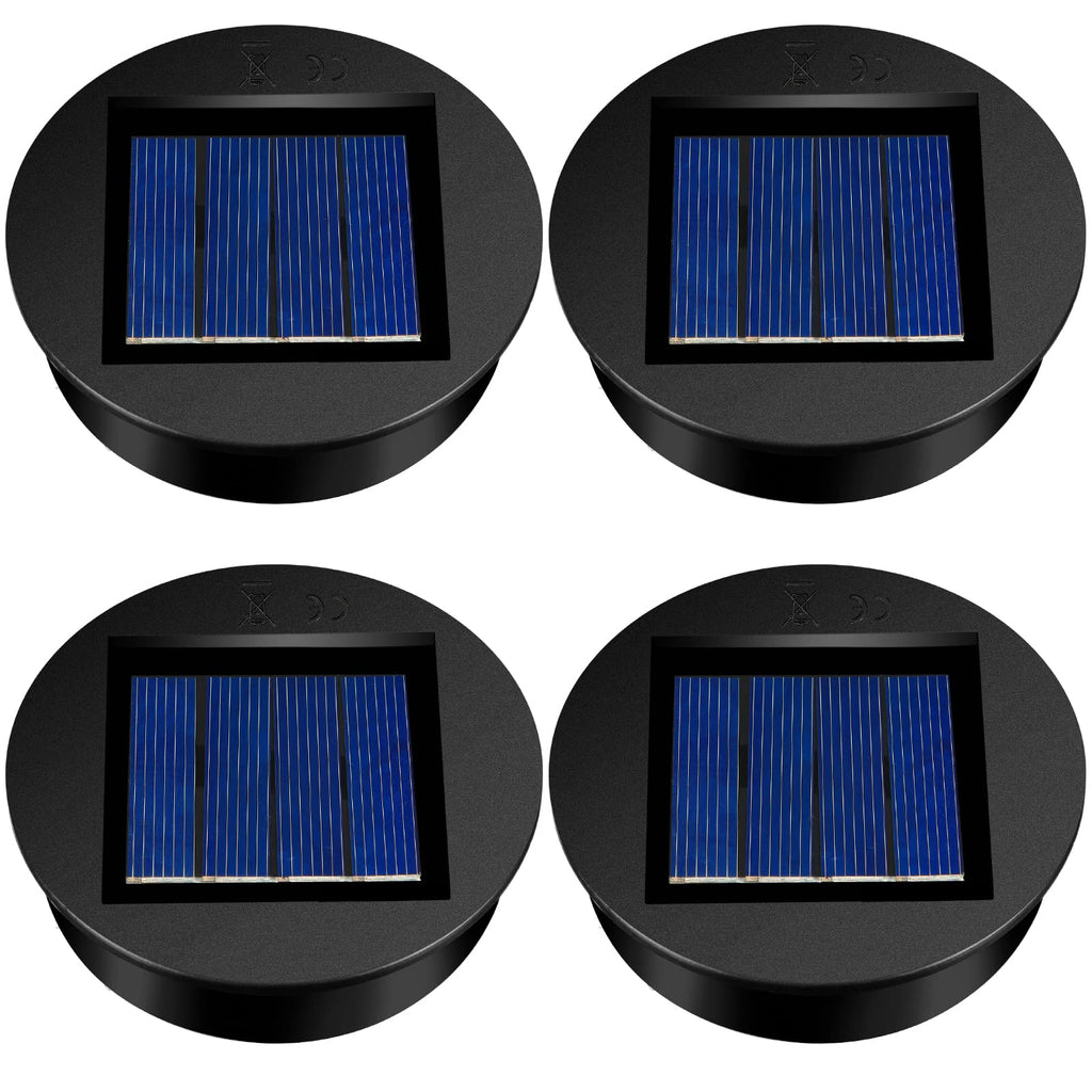 Frienda 4 Pieces Replacement Solar Light Tops for Outdoor Hanging Lanterns – Round Waterproof, Warm Light, 3.15 Inch Diameter