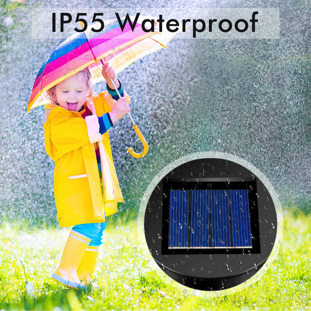 Frienda 4 Pieces Replacement Solar Light Tops for Outdoor Hanging Lanterns – Round Waterproof, Warm Light, 3.15 Inch Diameter