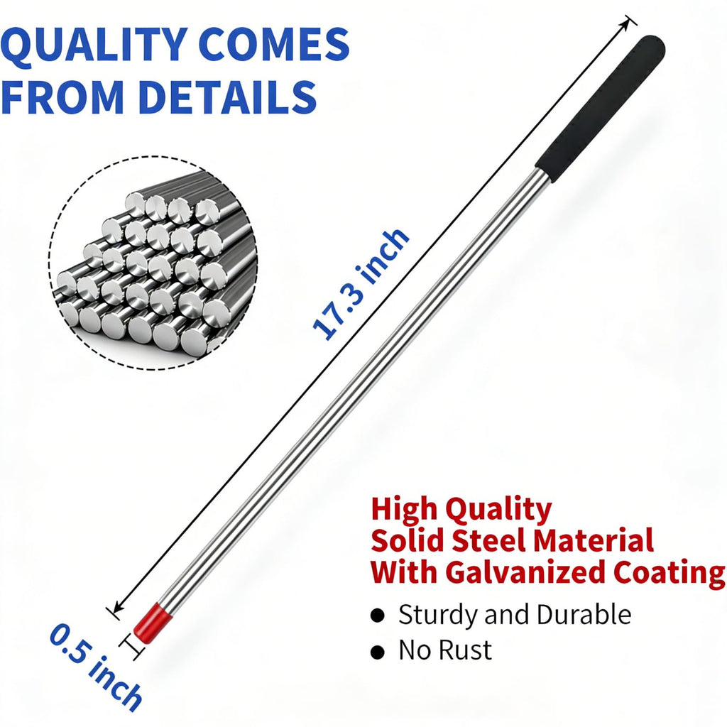 GarageSpringF2C 17.3-inch Winding Rods – Non-Slip Torsion Spring Bars for Safe Garage Door Adjustments