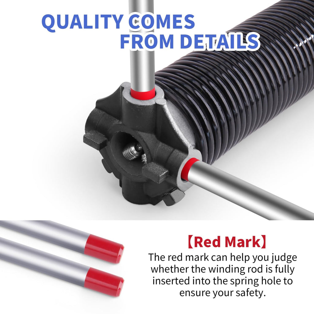 GarageSpringF2C 17.3-inch Winding Rods – Non-Slip Torsion Spring Bars for Safe Garage Door Adjustments
