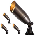 Gardencoin Solid Brass Outdoor Landscape Spotlights (4-Pack) – 12V Bronze Uplights