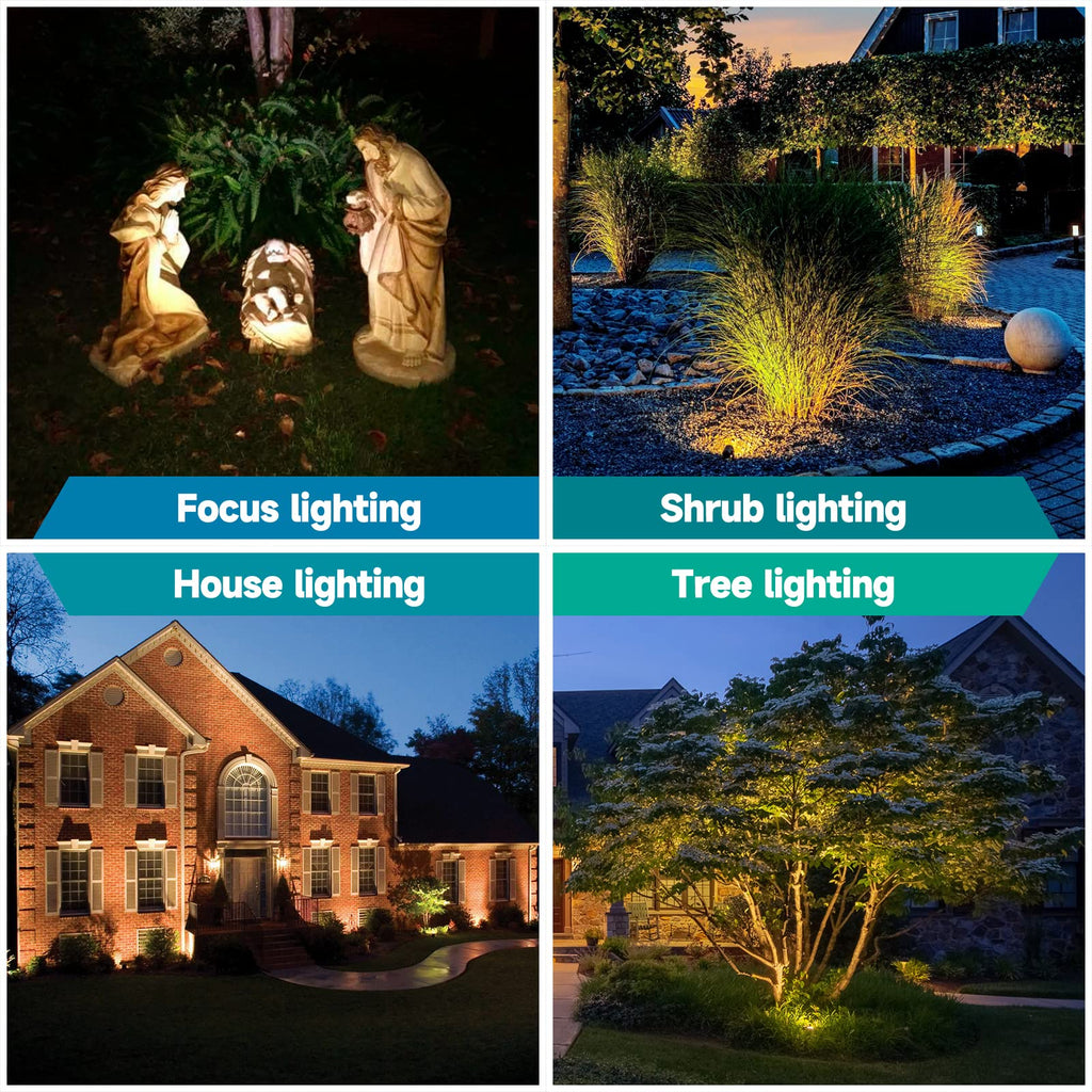 Gardencoin Solid Brass Outdoor Landscape Spotlights (4-Pack) – 12V Bronze Uplights