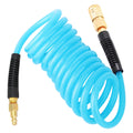 GASHER 1/4 in x 10 ft Reinforced Polyurethane Recoil Air Hose with Bend Restrictor, 1/4 in Coupler & Plug