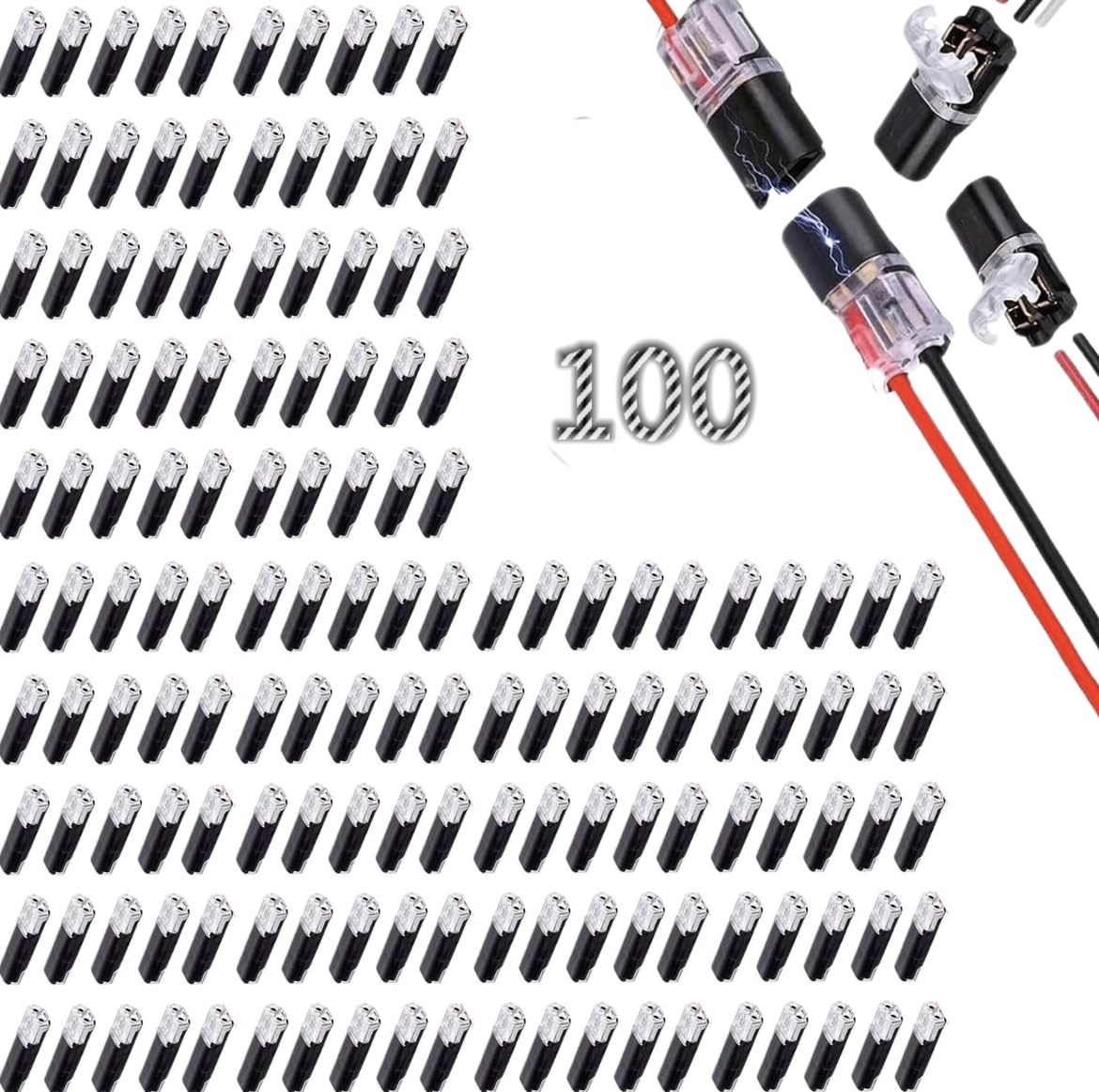 Generic 100pcs 2-Pin Locking Buckle Wire Connectors for LED Strip Lights | DIY & Model Kits