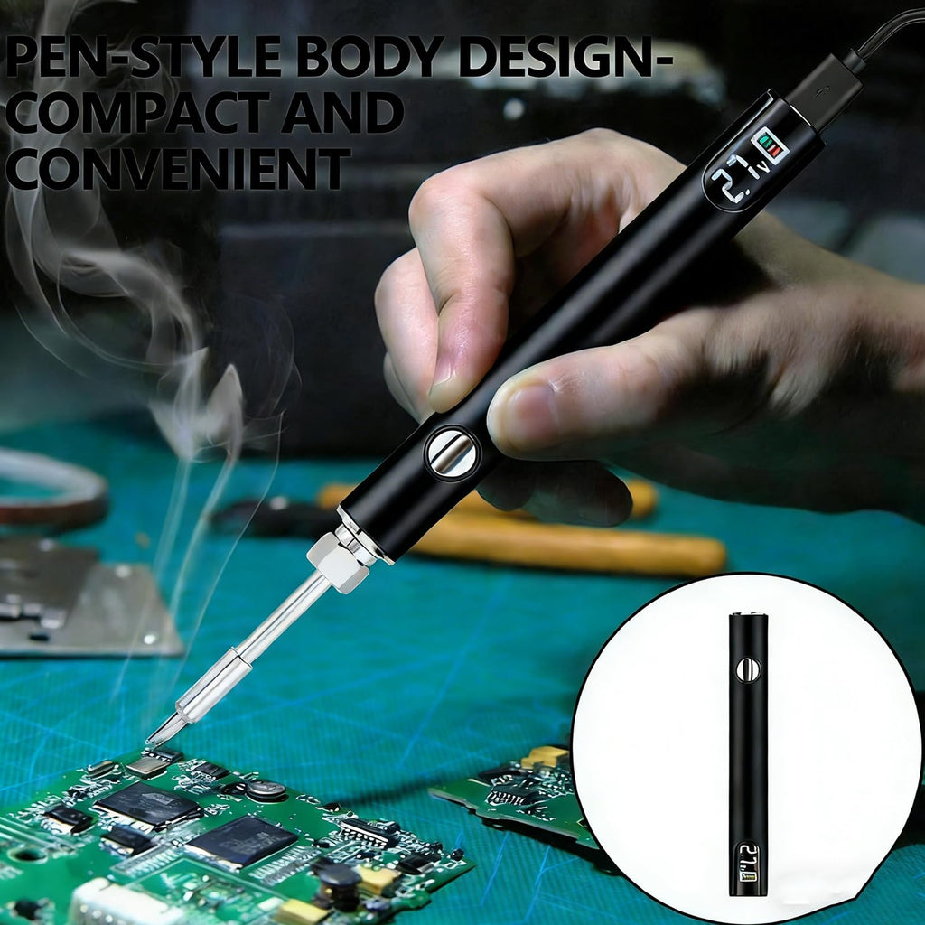 Generic 510 Threaded Battery Cart Pen – USB-C Soldering Iron, 200–450°C