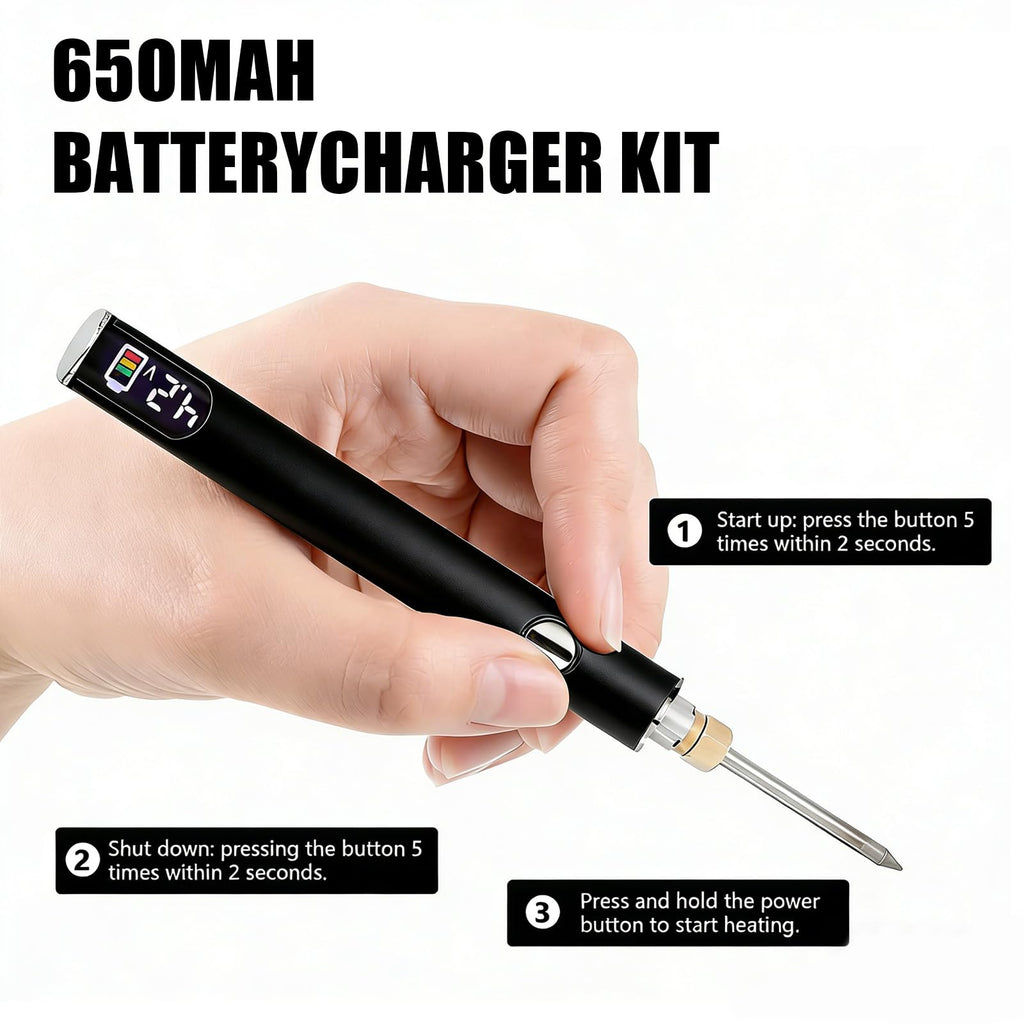 Generic 510 Threaded Battery Cart Pen – USB-C Soldering Iron, 200–450°C