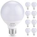 GIOVAR 8-Pack G25 LED Globe Bulbs – Daylight 5000K, 120V, 40W Equivalent, E26 Vanity Lights, Non-Dimmable