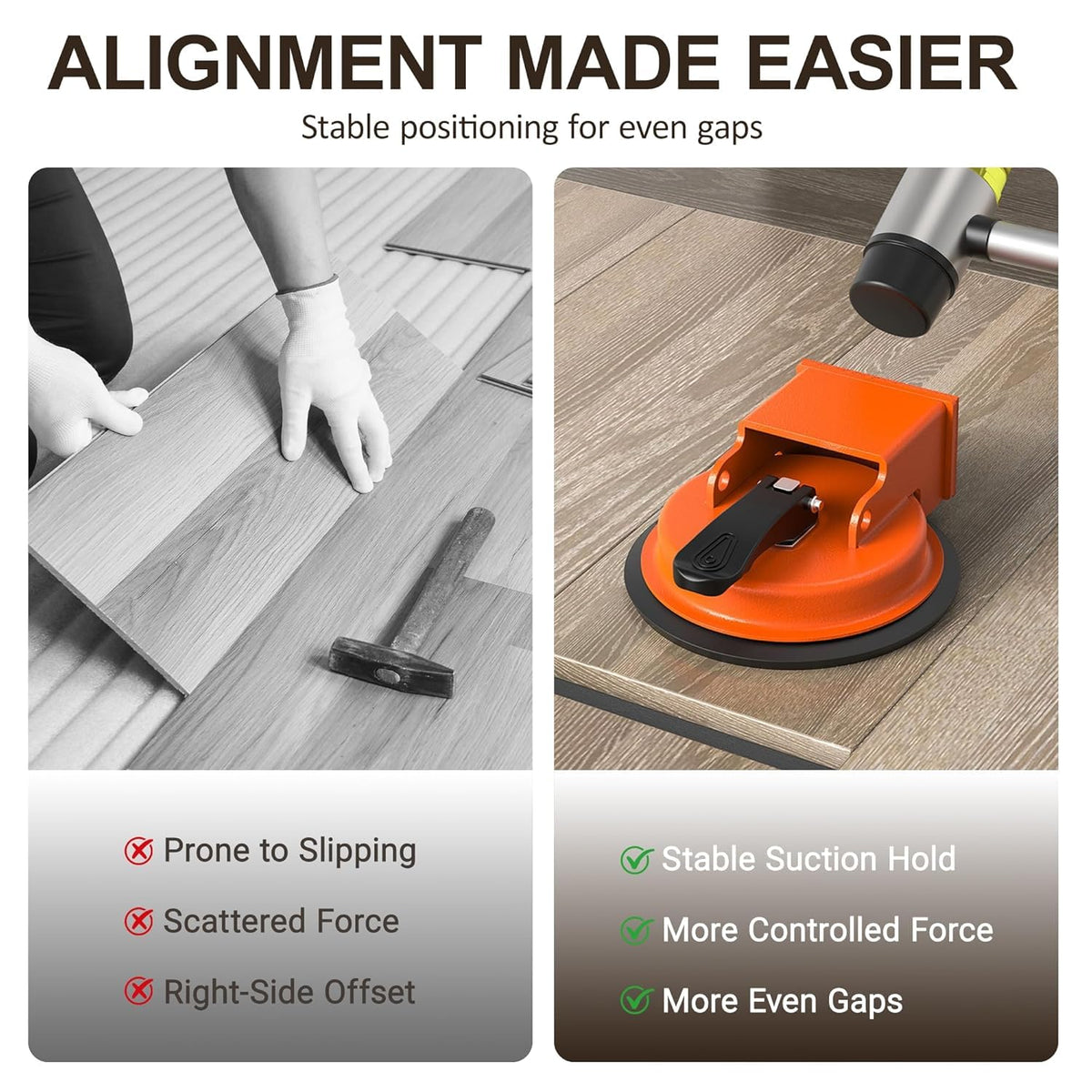 Goletsure Floor Gap Fixer Tool 2026 Upgraded Heavy-Duty Suction Cup Leveling Tool for Vinyl, Wood & Laminate Floors